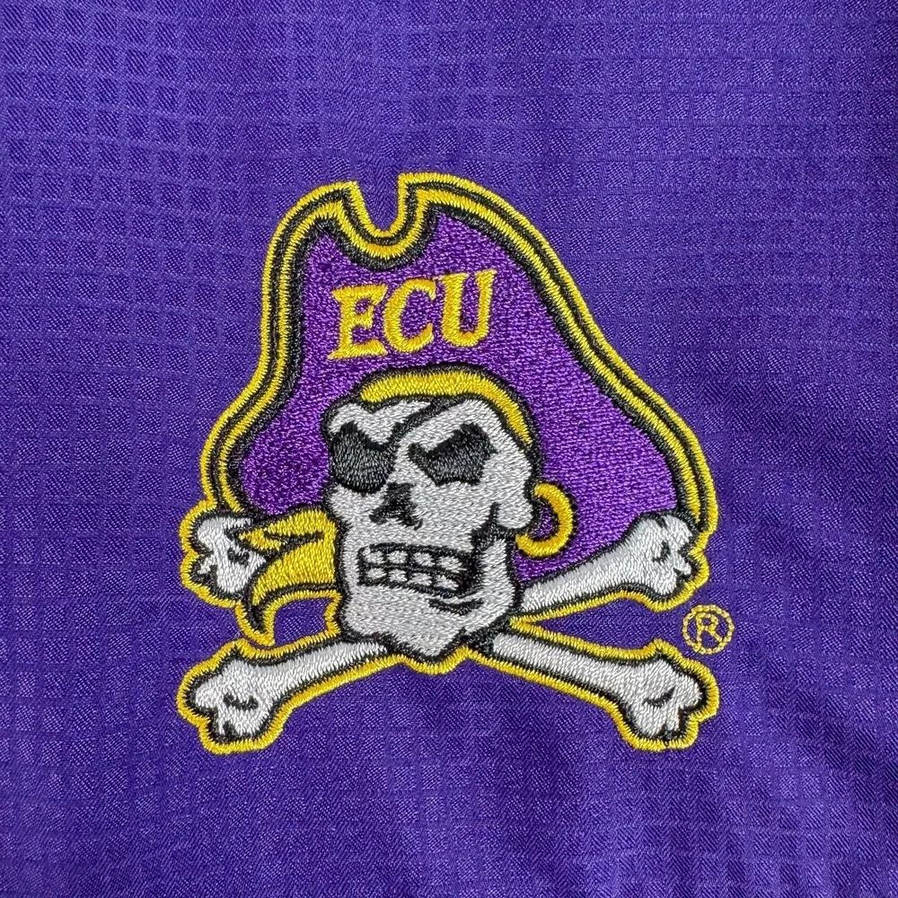East Carolina‎ Pirates Shirt Mens 2XL Purple NCAA Football Antigua Fishing Guide